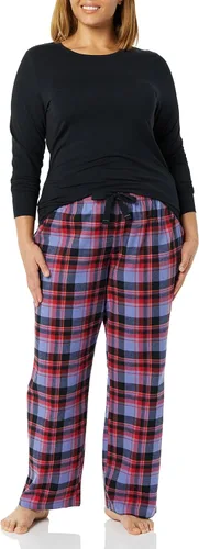 Vista 4 de Tienda Essentials Women's Lightweight Flannel Pant and Long-Sleeve T-Shirt Sleep Set