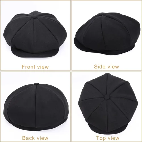 Vista 3 de Boina para hombre de algodón plana Ivy Gatsby Newsboy Conducción Sombrero Tweed Derby Sombrero Cabbie Sombreros