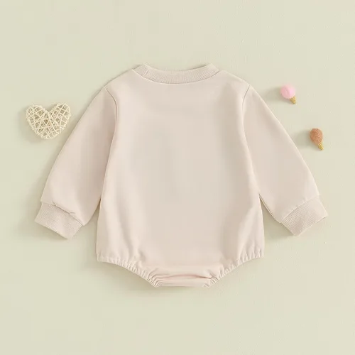Vista 6 de Kupretty Sudadera de gran tamaño con estampado de letras para bebé recién nacida, para otoño e invierno