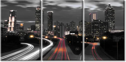 Vista 60 de TUMOVO Arte de pared en blanco y negro con paisaje urbano de Nueva York, decoración de pared de horizonte de Nueva York para sala de estar, puente