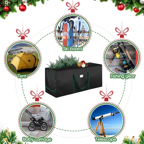 Vista 6 de BALEINE - Bolsa para guardar árbol de Navidad de 9 pies, bolsa extra grande de alta resistencia para árbol de Navidad artificial con asas reforzadas