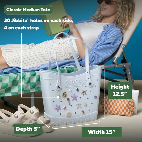 Vista 3 de Crocs Classic Medium Tote Bag Durable Washable Waterproof