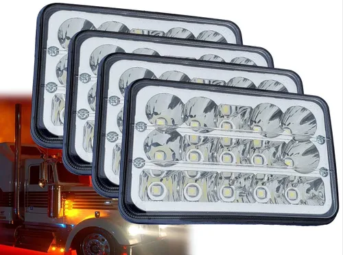 Vista 4 de KOZAK Parrilla para parachoques delantero, cepillo de ciervo, protector de alce, redondo, luces LED de 4 x 6 pulgadas, soporte para matrícula