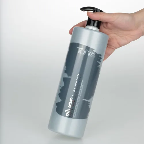 Vista 3 de Tahe Corrección de champú Botanic Silver para cabello blanco, gris o resaltado 1000ML