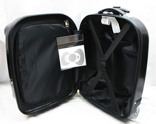 Vista 4 de Hello Kitty 18 "Rolling ABS bolsa de equipaje duro caso - Silver Face Bow