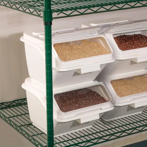 Vista 5 de Winco IB-2S - Contenedores de ingredientes para estantes, 2 galones (capacidad de 40 tazas), color blanco