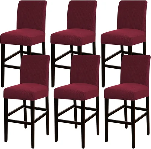 Vista 22 de Funda elástica para taburete de bar, taburete de mostrador, funda para silla de pub para comedor, cafetería, funda protectora para taburetes de bar