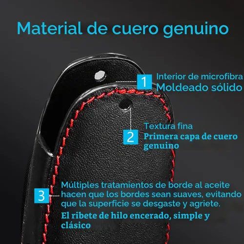 Vista 4 de MECHCOS Compatible con Mazda 3 6 CX-5 9 3 Botones Funda de Cuero para Control Remoto Llavero de Entrada sin Llave Bolsa de Protección Funda