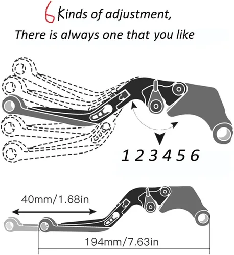 Vista 2 de Embrague para Yamaha XT660 2004 2005 2006-2017 2007 2008 2009 2010 2011 2012 2013 2014 2015 2016 motocicleta plegable ajustable palanca de embrague