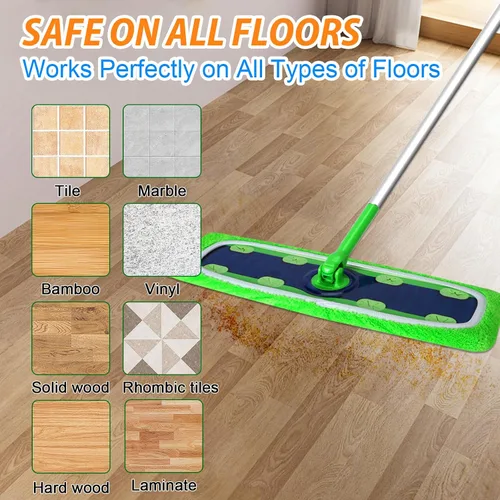 Vista 8 de Almohadillas de microfibra reutilizables compatibles con trapeador Paquete de 4 (verde)