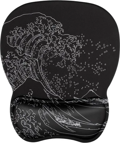 Vista 23 de MROCO - Alfombrilla ergonómica para mouse con reposamuñecas de gel, 9.4 x 8.1 pulgadas, color negro Ergonomic Shape Design for Pain Relief