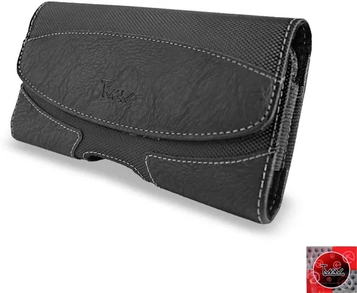 Vista 6 de Funda de cuero para iPhone 13/13 Pro/13 Mini/ 13 Pro Max; funda duradera TMAN de cuero con clip para cinturón y trabillas para cinturón