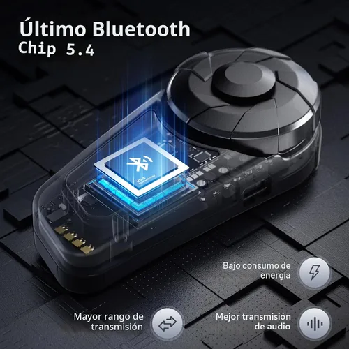 Vista 2 de Fodsports FX-S auriculares Bluetooth para motocicleta V5.4, sistema de comunicación de intercomunicador para casco de 2 vías con IP67 impermeable