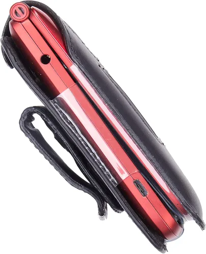 Vista 3 de Funda de cuero ajustable para Alcatel GreatCall Jitterbug Flip Phone para personas mayores, características: clip de cinturón giratorio, protección