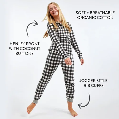 Vista 7 de HonestBaby - Pijamas navideñas a juego para la familia, de algodón 100% orgánico, para hombres, mujeres, niños, bebés, niñas, mascotas