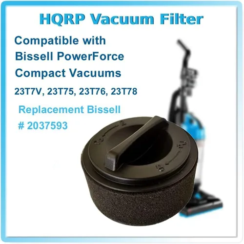 Vista 2 de HQRP Juego de 2 filtros circulares H12 compatibles con aspiradora Bissell PowerForce Compact 23T7V, 23T75, 23T76, 23T78, 23T7L, 23T7M, 23T7N, 23T7R