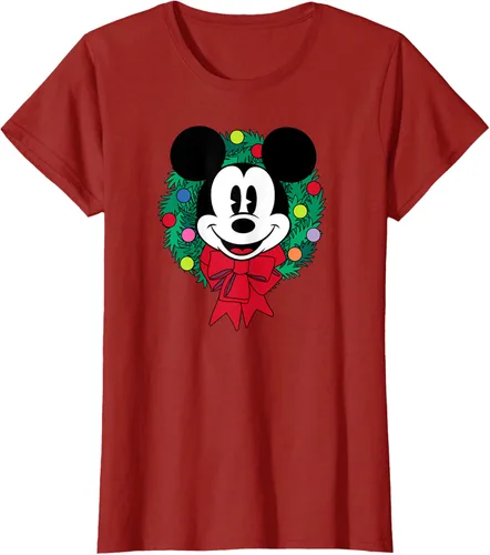 Vista 26 de Amazon Essentials Camiseta navideña festiva de Mickey Mouse para hombre, color azul, talla S Blanco