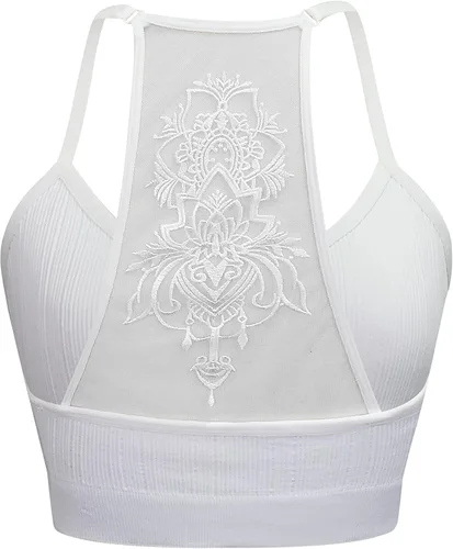 Vista 2 de Bralette de malla de tatuaje de talla grande para mujer