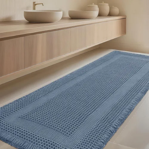 Vista 47 de Tapete de baño con diseño de gofre, moderno, bohemio, absorbente, antideslizante, ultrasuave, lavable a máquina, con letra de baño, dormitorio