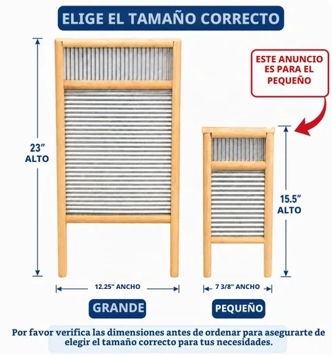 Vista 3 de Pequeña tabla de lavar con estaño: 15.5 pulgadas de alto x 7 3/8 pulgadas de ancho