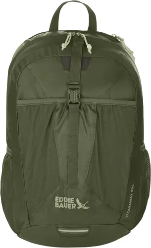 Vista 19 de Eddie Bauer Stowaway Mochila Empacable Viaje Exterior Ligera Plegable Duradera Poliéster Ripstop 30L - Cereza Negra