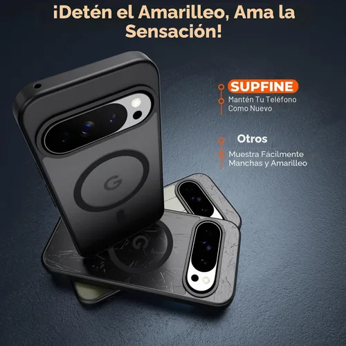 Vista 6 de SUPFINE Funda magnética para Google Pixel 10 Pro XL con protector de pantalla (imanes integrados) (protección contra caídas de grado militar)