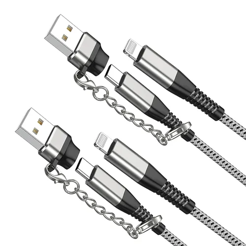 Vista 8 de Apple - Paquete de 2 cables de carga rápida USB tipo C a Lightning para iPhone 14/13, certificado MFI, cable de carga de 6 pies de largo para iPhone