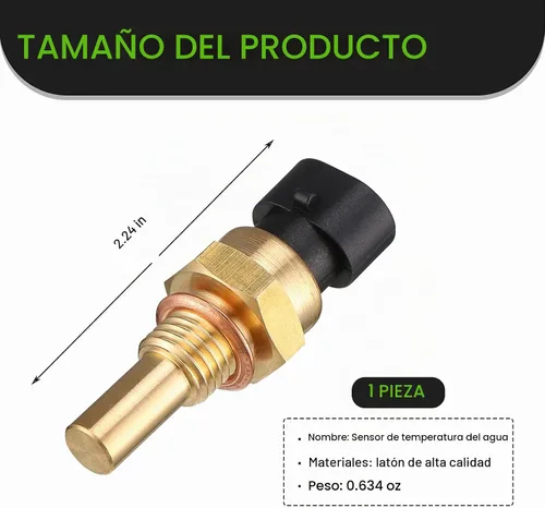 Vista 2 de Sensor de temperatura del agua del motor de automóvil, sensor de temperatura de enfriamiento, piezas de repuesto para sensor de contacto sensible