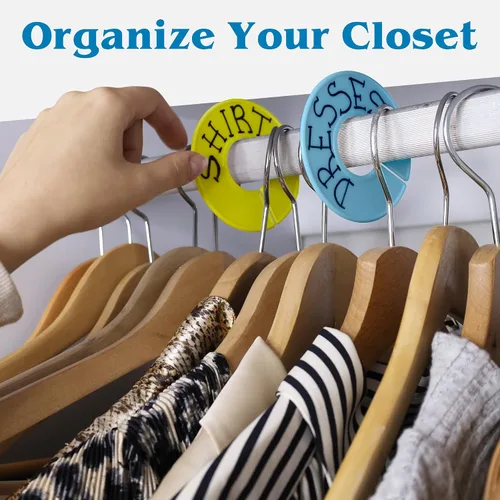 Vista 2 de Juego de 30 divisores de armario de color para colgar ropa - Divisores de ropa para organización