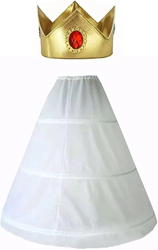 Vista 5 de Disfraz de princesa melocotón de Super Brothers para mujer, vestido de cosplay de Halloween