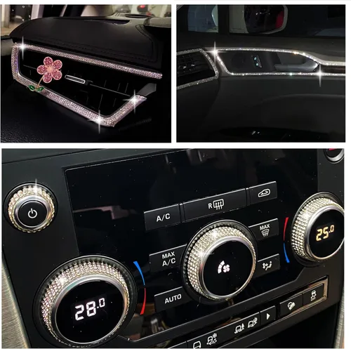 Vista 6 de 10 hojas de 8500 decoraciones brillantes para automóvil, calcomanías de diamantes de imitación, autoadhesivas, adecuadas para decorar varios