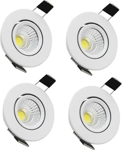 Vista 6 de Foco LED Downlight 110V regulable 3WCOB CRI80 Lámpara LED de 2 pulgadas, luces de abajo, ajustable, accesorio de iluminación empotrada e iluminación