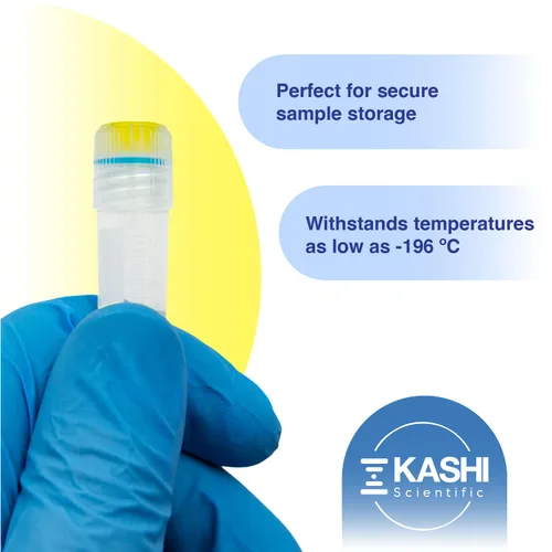 Vista 3 de Kashi Scientific Crioviales de rosca de 0.0 fl oz con tapa de rosca externa, frasco criogénico autosuficiente, junta tórica de silicona