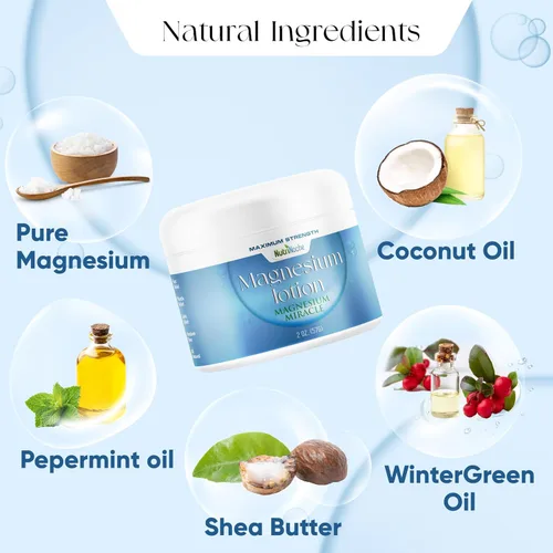 Vista 2 de NutriNoche Loción de magnesio - Crema de magnesio para dormir y rejuvenecer el descanso - Fórmula tópica de nano magnesio - Calma y enfría
