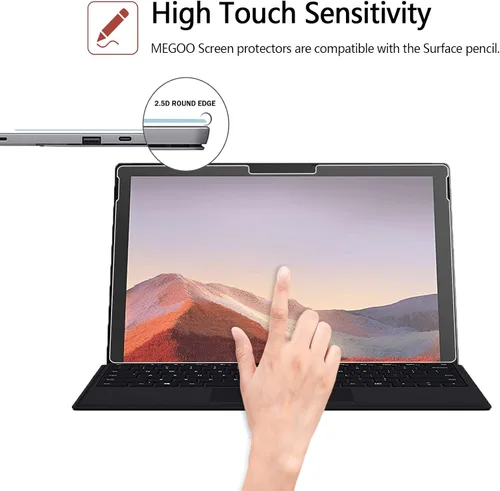 Vista 3 de Megoo Paperfeel - Protector de pantalla mate para Microsoft Surface Pro 7 Plus, 7/6, 5, 4, 3, 12.3 pulgadas, paquete de 2 películas antirreflejos
