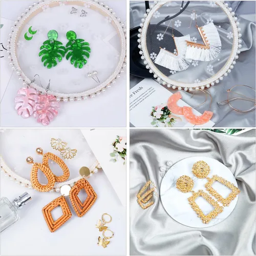 Vista 2 de 556072 Pairs Fashion Earrings Set with Leopard Hoop Stud Jacket Earrings,Bohemian Tassel Dangling Earrings for Women Girls Jewelry Valentine