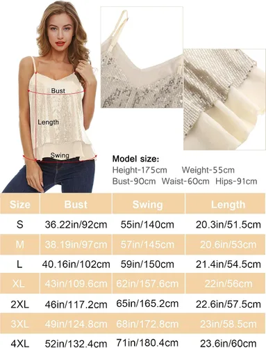 Vista 7 de SATINIOR Camiseta sin mangas de lentejuelas para mujer, camiseta de lentejuelas brillantes, chaleco de lentejuelas con purpurina para fiesta