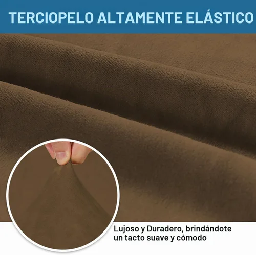 Vista 3 de H.VERSAILTEX Fundas de terciopelo elástico para sofá de dos plazas, fundas para sofá de 2 cojines para sala de estar, fundas deslizables con correas