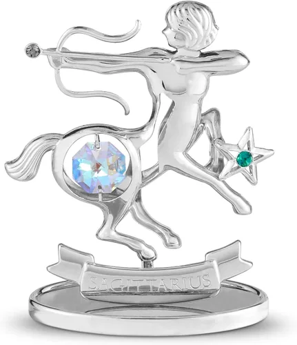 Vista 27 de CRYSTOCRAFT Regalo de sagitario, adorno de constelación con cristal austriaco, adorno de cristal de signo del zodiaco, colección de decoración