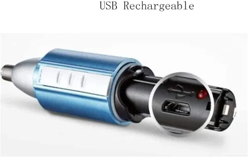 Vista 4 de Cortadora de oídos, nariz y cejas, recortadora de detalles de cejas y vello facial para hombres y mujeres, recargable por USB y fácil de limpiar