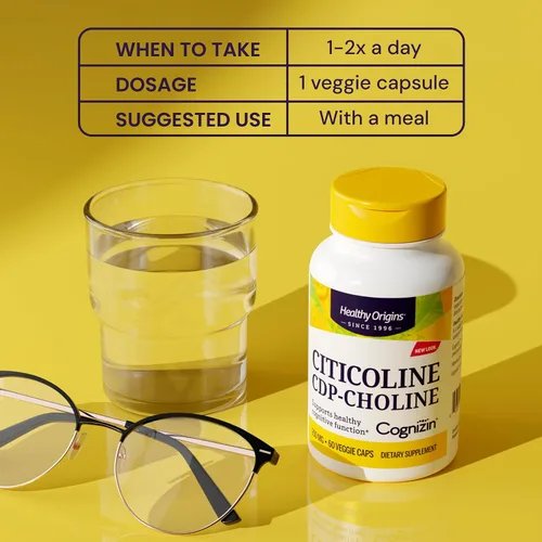 Vista 5 de Healthy Origins Cognizin (Citicoline), 250 mg - Suplemento cerebral para la memoria con citicolina CDP - Suplemento sin OMG, vegano y sin gluten