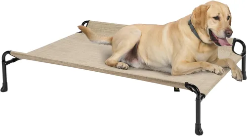 Vista 9 de Veehoo Cama elevada para perros, catres elevados para perros grandes, cama impermeable para perros al aire libre, hamaca para mascotas