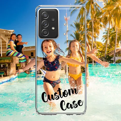 Vista 2 de MUNDAZE Funda de plástico personalizada para Samsung Galaxy A52 5G y 4G - Añade tu propia imagen