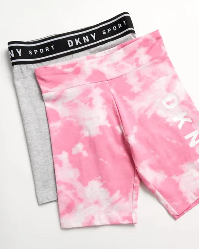Vista 3 de DKNY Pantalones cortos de ciclismo para niñas, atléticos, de voleibol, gimnasio, para niñas, de fútbol, gimnasia, debajo del vestido, paquete de 2