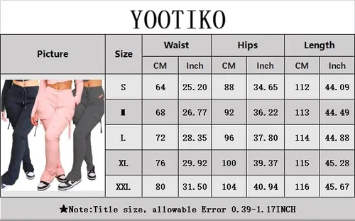 Vista 6 de Pantalones deportivos cargo para mujer, leggings acampanados Y2K con cintura elástica y dobladillo con abertura en la parte inferior acampanada