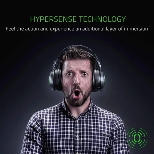 Vista 2 de Razer Nari Ultimate Wireless 7.1 Surround Sound Gaming Auriculares THX Audio y Feedback Haptic - Diadema de ajuste automático - CHROMA RGB - MIC