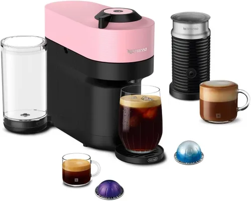 Vista 10 de Nespresso Vertuo Pop+ Cafetera para café y espresso de De'Longhi, Samra Origins de The Weeknd Vertuo Buna Amarillo con espumador de leche Aeroccino3