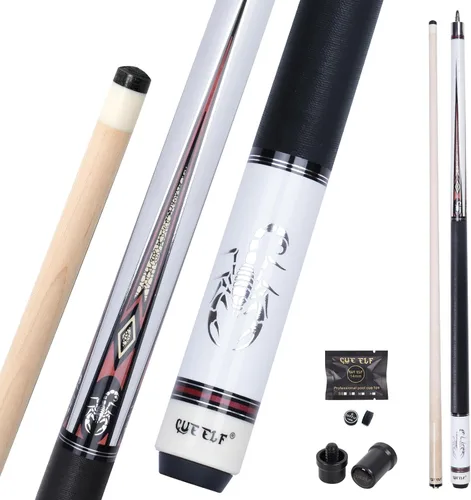 Vista 16 de CUEELF Scorpion Pool Cue Pro Taper Low Deflection Shaft 12.5mm Tip Negro