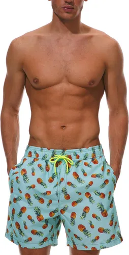 Vista 4 de ECGK Bañador para hombre de secado rápido con forro de malla y trajes de baño divertidos