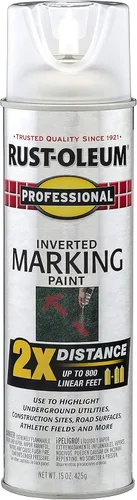 Vista 11 de Rust-Oleum 266575 Pintura en aerosol profesional de distancia 2X y marca invertida, 15 onzas, azul de precaución Utility Marking, Construction